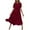 Wine, variant on Kmdttou Women's Summer Flower Solid Color Casual Short Sleeve Crewneck Dress Casual Flowy Tiered Maxi Beach Dress,Chic Day Dresses for Ladies Summer Wear