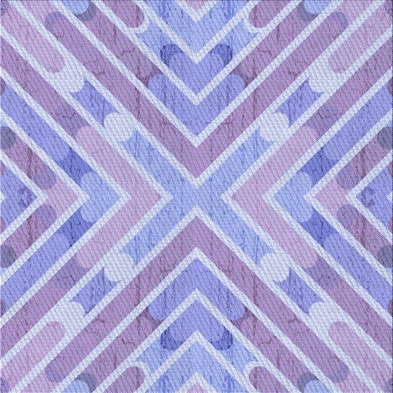 Ahgly Company Machine Washable Indoor Square Transitional Purple Area Rugs, 4' Square