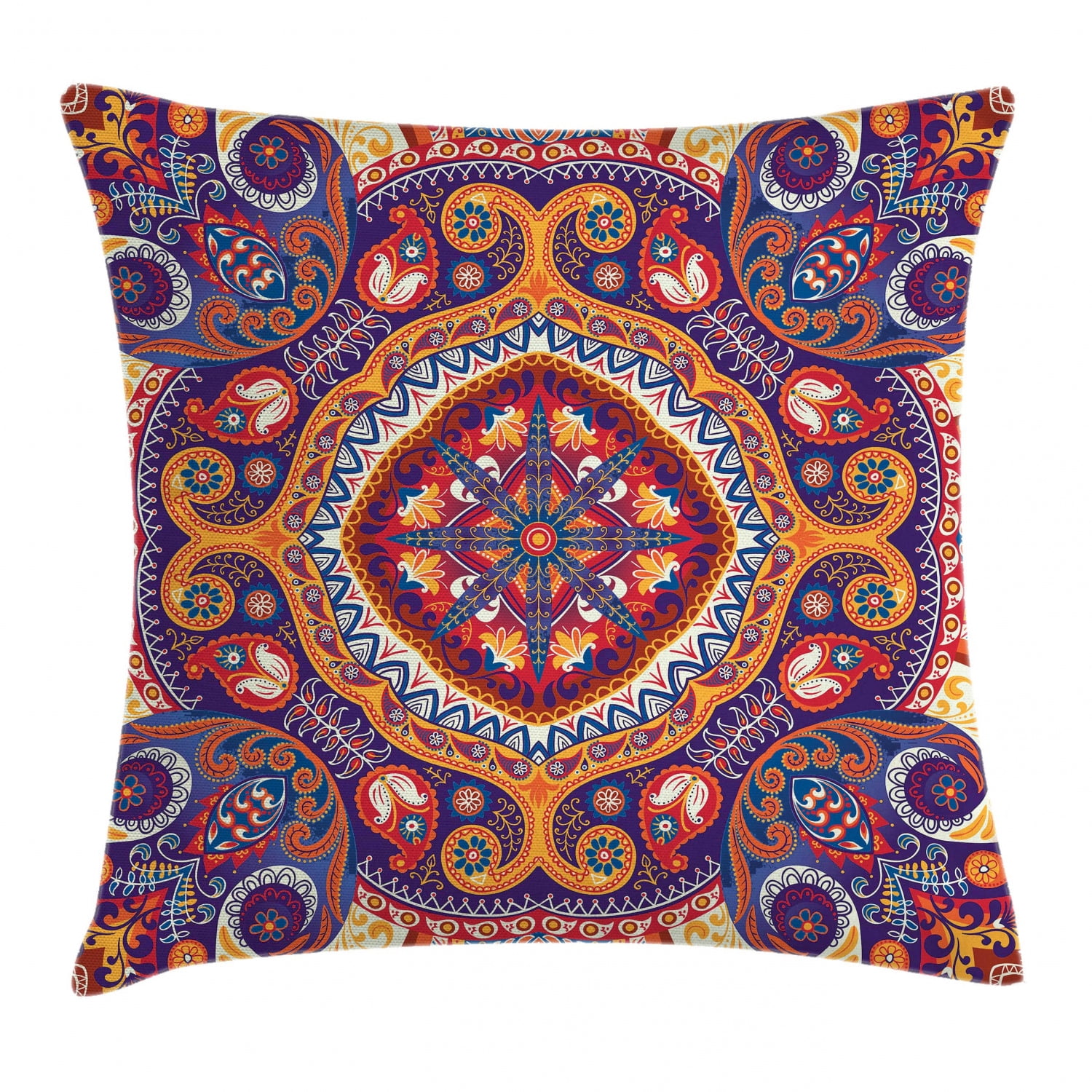 Paisley Decor Throw Pillow Cushion Cover, Arabic Ornamental Rug Pattern