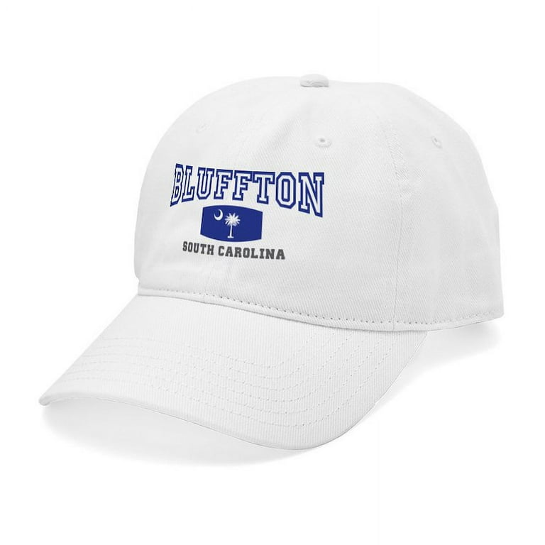 Cafepress - Bluffton South Carolina, Palmetto State Flag Cap - Printed Adjustable Cotton Canvas Baseball Hat, Women's, Size: One size, White