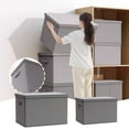 thumbnail image 1 of Caja De Almacenamiento Cesta de almacenamiento plegable de 40x30x20cm,color gris,de tela no tejida,organizador de armario con asa reforzada para ropa y mantas (1 unidad). Rkxzt, 1 of 9