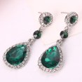 thumbnail image 3 of tasrioml Party Fashion Women Shiny Rhinestone Inlaid Waterdrop Long Dangle Stud Earrings, 3 of 8