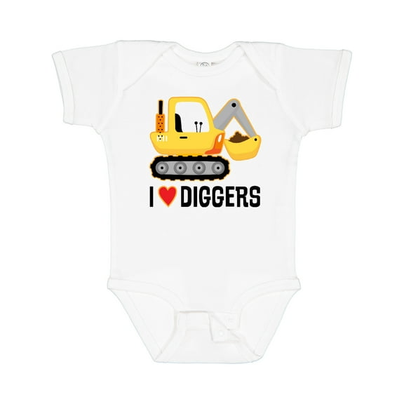 Inktastic Construction Truck I Love Diggers Boys or Girls Baby Bodysuit