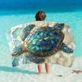 thumbnail image 2 of Hellosay Beach Towel Toddler Microfiber Large Oversized Absorbent Blanket Baby Girls Boys Turtle Vacation Accessories 27"x61", 2 of 9