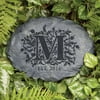 Floral Initial Personalized Garden Stone