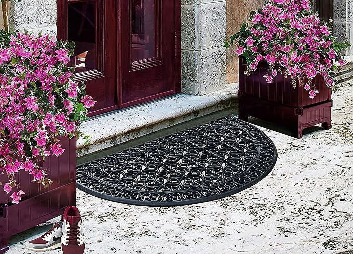 A1HC Large Door Mat, Natural Rubber, 30”x48”, Ideal for an entryway, Scrapes Shoes Clean of Dirt & Grime, Heavy Duty Doormat for Indoor Outdoor use, Front Door Mat for Entry, Patio, Busy Areas