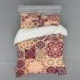 thumbnail image 2 of Ambesonne Vintage Bedding Set 3 Pcs, Colorful Retro Floral Tiles, Twin XL, Peach Orange Red, 2 of 3