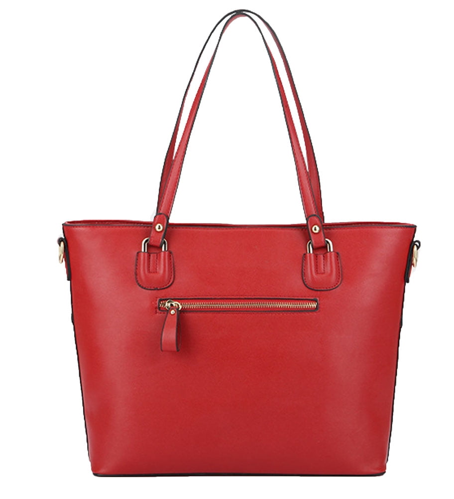 Zzfab 3 pcs Tote Bag Set Big Purse-Red