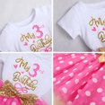 thumbnail image 6 of Toddler Kids Girls My 3rd Third Birthday Dress Cake Smash Outfit Three Years Old Party Cotton Short Sleeve Polka Dots Tutu Dress with Sequin Bowknot Headband Set Summer Clothes, 6 of 6