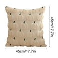 thumbnail image 4 of Taotanxi Fall Embroidered Pumpkin Throw Pillow Covers 18x18 Set of 1, Autumn Decor Cushion Cases for Couch Sofa, Farmhouse Rustic Style, Plush Textured Wool with Green Stem Embroidery, 4 of 7