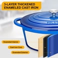 thumbnail image 4 of Horno holandés Velaze de hierro fundido ovalado esmaltado, 7,5 L, azul, 4 of 7