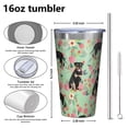 thumbnail image 4 of 16oz Tumblers Rottweiler with Floral Stainless Steel Vacuum Insulated Double Wall Travel Tumbler Cups Mug with Lid and Straw,Cleaning Brush for Coffee,Tea, 4 of 4