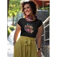 thumbnail image 2 of Smartprints Womens Graphic Tee - Pastel Colored Flowers - Regular Fit 100% Cotton, 2 of 4