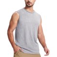 thumbnail image 2 of Taqqpue Men's Workout Tank Tops Casual Crew Neck Sleeveless Shirts Quick Dry Muscle Training Sports Gym Running Athletic Tees Summer Solid Color Beach T Shirts, 2 of 6