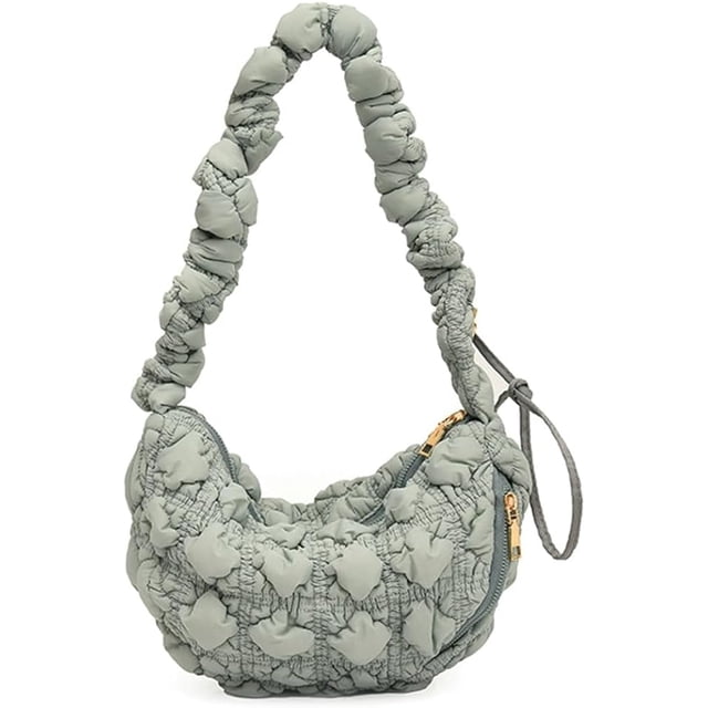 LHSHID Quilted Tote Bag for Women Fashion Hearted Puff Hobo Handbag Padded Shoulder Bag Purse Quilted adding Crossbody Bag