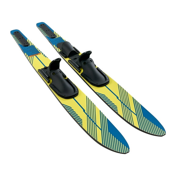 KFFKFF 59" Water Skis for Adults, Adjustable Horseshoe Bindings & Rear Toe Plate, UV Coated Waterskis Combo for Up to 300 lbs