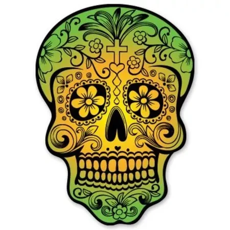 Sugar Skull Day Of The Dead Car Sticker Phone Decal Water Bottle Stickers Car Decals, Laptop Sticker