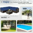 thumbnail image 4 of Costway 6PCS Patio Rattan Furniture Set Cushioned Sofa Coffee Table Navy, 4 of 8