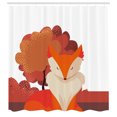 thumbnail image 2 of Ambesonne Fox Shower Curtain, Animal Against Orangish Trees, 69"Wx75"L, Dark Orange Pale Mustard, 2 of 4