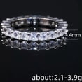 thumbnail image 3 of 6-style full of CZ Silver Bands 925 Silver Women's 4MM Engagement Ring Size 6-10, 3 of 4