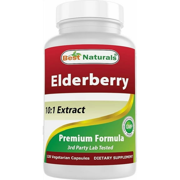 Best Naturals Elderberry Sambucus Nigra 5000mg Equivalent 120 Vegetarian Capsules