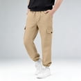 thumbnail image 6 of Lmnyox Kid's Cargo Pants Fashion Loose Solid Color School Pants Causal Cuffed Sports Trousers with Pockets, 6 of 7