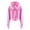 Pink, variant on UAMVSH Hooded Sweatshirts for Women Classic Full Zipper Cropped Athletic Jackets Casual Long Sleeve Hoodie with Thumb Hole(X-Large,Purple)