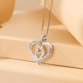 thumbnail image 4 of Día de la Madre Colgante Corazón Plata de Ley 925 con Circonita Cúbica Collar Regalo para Mamá Xtellar plateado, 4 of 4