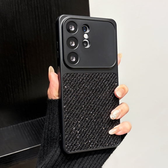 Stylish Glitter TPU Case for Samsung Galaxy S25 FE, Thin Sparkle Protective Cover, Luxury Shockproof Anti-Scratch Elegant Phone Case for Women Girls, Support Wireless Charging, Black
