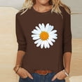 thumbnail image 2 of TAIAOJING Oversized T Shirts For Women Summer Casual Loose 3/4 Sleeve Daisy Print T Shirt, 2 of 5