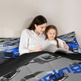 thumbnail image 5 of jejeloiu Blue Racing Car Full Size Comforter Sets,Speed Sport Games Bedding Sets For Boys Teens Reversible 3pcs, 5 of 8
