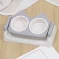 thumbnail image 3 of Double cat and dog Bowl 15 degree Tilted Pet Bowl Detachable Durable Water Bowl Neck Guard Bowl Non for Small Dogs Kitten Pet Supplies Grey, 3 of 8