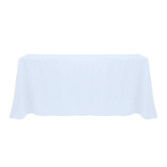 Ultimate Textile (3 Pack) 90 x 132-Inch Rectangular Polyester Linen Tablecloth with Rounded Corners - for Wedding, Restaurant or Banquet use, Ice Blue