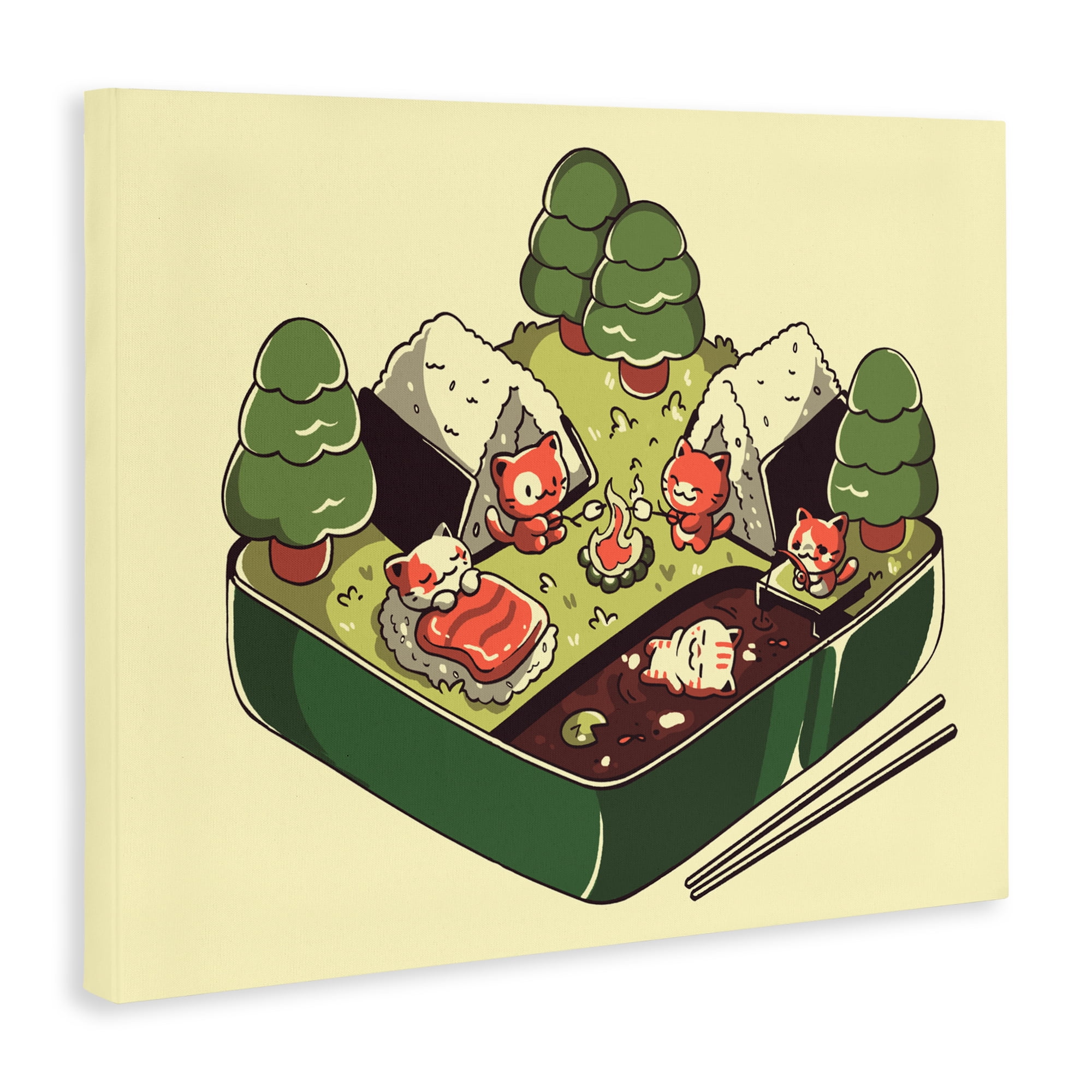 Stupell Industries Kawaii Sushi Camp Bento Canvas Wall Art, design by Tobe Fonseca