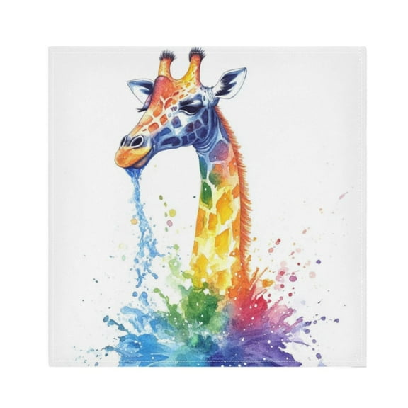 Napkin Satin Napkin 20*20Inchx1 Kitchen Towel Dinner Plate Towel Decorative Towel Napkin Tea Towel Suitable For Kitchen Table Rainbow Giraffe