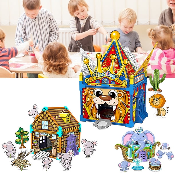Gwong Juguete Diseño animal de dibujos animados de dibujos animados Pintura para colorear juguete DIY Puzzle educativo 3D para niños Gwong 30008859