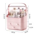 thumbnail image 2 of Organizador de Cuidado de la Piel,caja de almacenamiento con cubierta última intervensión de polvo, asa portátil, impermeable abierta deVitrinas cosméticas multifunción para (rosa), 2 of 7