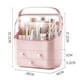 thumbnail image 2 of Organizador de Cuidado de la Piel,caja de almacenamiento con cubierta última intervensión de polvo, asa portátil, impermeable abierta deVitrinas cosméticas multifunción para (rosa), 2 of 7