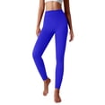 thumbnail image 4 of Women's Butt Lifting Leggings with Button Pockets, High Waist Tummy Control Workout Leggings, Squat Proof Cargo Yoga Pants for Running, Gym and Fitness Dark Blue M, 4 of 6