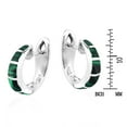 thumbnail image 3 of Simple Elegance Malachite Inlay Sterling Silver Hoop Huggie Earrings, 3 of 5
