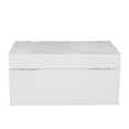 thumbnail image 6 of DecMode Intricate Carved White Wood Decorative Box with Hinged Lid, 3 Count, 6 of 7