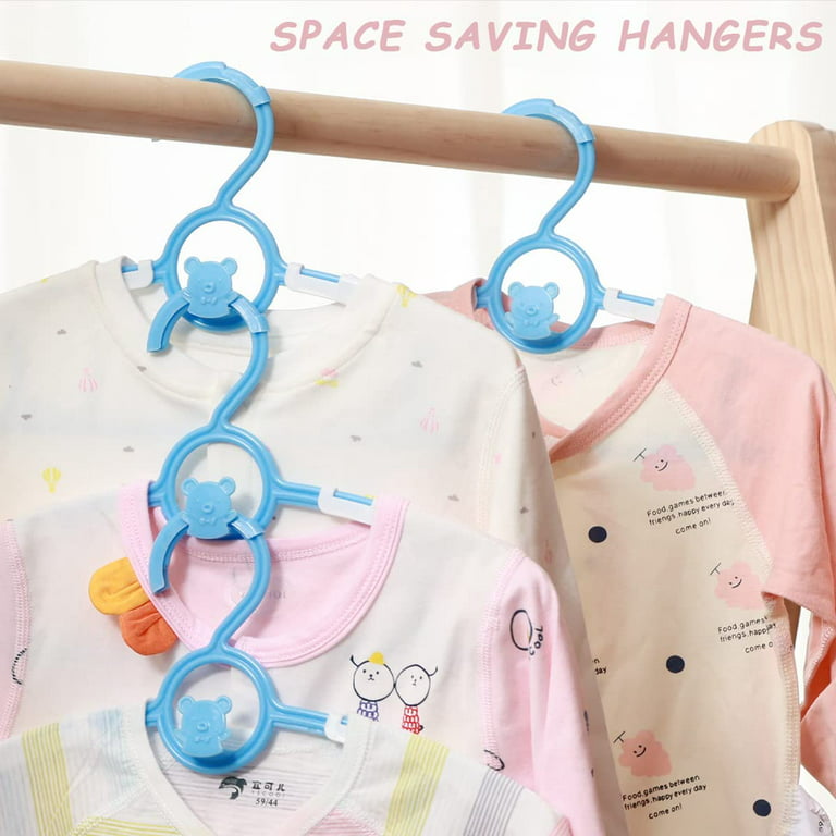 40-Pack Adjustable Baby & Kid Clothes Hangers - Space-Saving, Durable &  Extendable - Ideal for Newborn to Small Child Wardrobe Organization (Blue)  