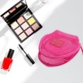 thumbnail image 4 of Unique Bargains 1 Pc Mesh Hand-held Sundries Makeup Bag Polyester Rose Red 4.92in, 4 of 6