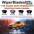thumbnail image 2 of 2019 Nissan Kicks Beam Wiper Blades Wipers w/1yr Warranty (Set of 2) (WiperBladesUSA), 2 of 5