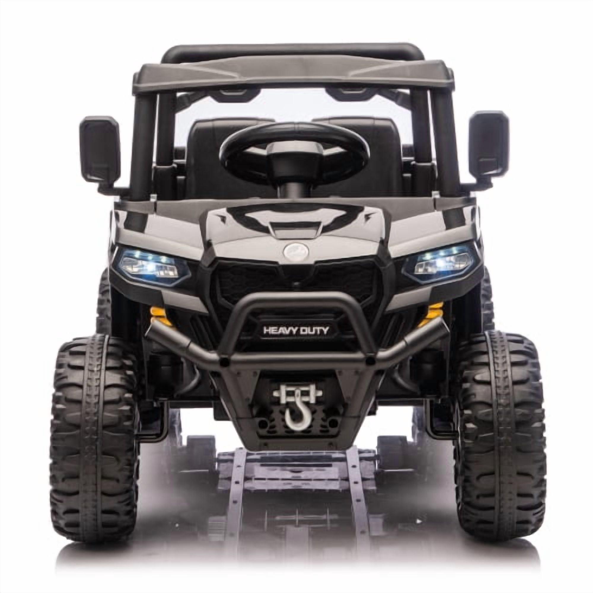 HappyToysWorld 24V Kids Ride On Truck, 440W Six-Wheel Electric Dump Truck with 2.4G Remote Control, 4WD, Anti-Collision & Suspension, Bluetooth Music, 1.86-3.41 MPH, Ages 3-5