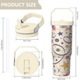 thumbnail image 4 of Marble Modern Geometric Flowers Abstract 30 Oz Tumbler with Handle SpillProof Double Insulated Tumbler Water Bottle for Birthdays Christmas Holidays Best Friend Travelers, 4 of 7