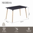 thumbnail image 3 of Mesa Rectangular Comedor Minimalista Estilo Nordico Moderna negro 6.49 pulg Pido Todo SO-MM1-01, 3 of 6