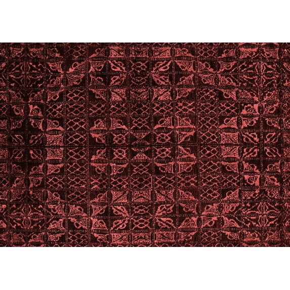Ahgly Company Machine Washable Indoor Rectangle Abstract Red Modern Area Rugs, 5' x 7'