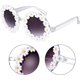 thumbnail image 2 of a62 3 paquetes de gafas de sol con forma de margarita y flores, gafas redondas, novedosas gafas de sol florales para fiesta, gafas para mujer, 2 of 4