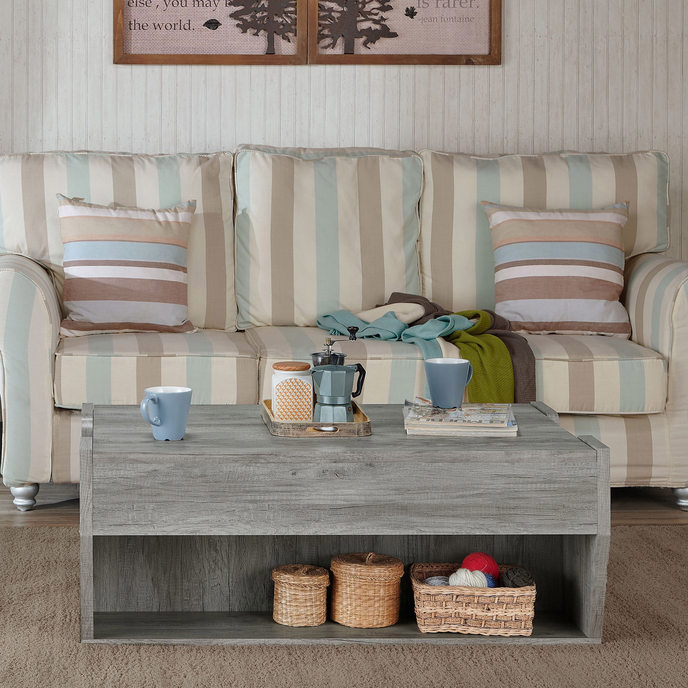 Furniture of America Chet Lift-Top Coffee Table, Gray